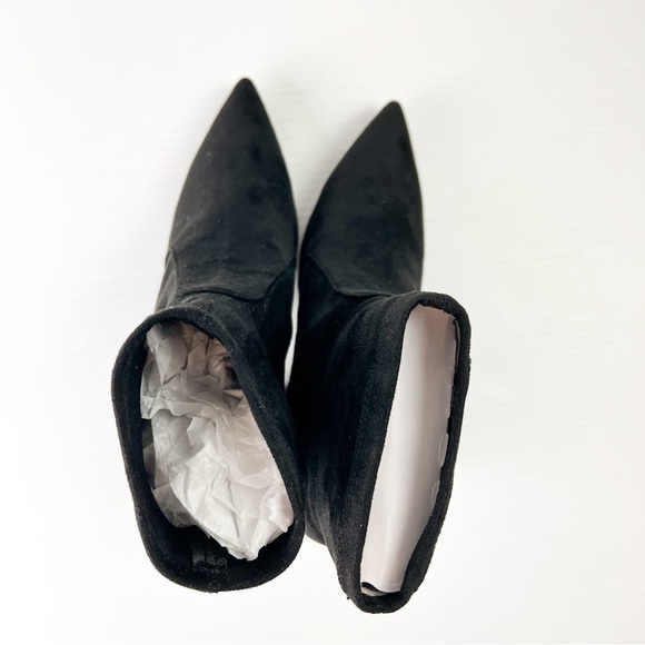 Steve Madden Bootie womens 10 Janson Black Ankle Faux Suede Block Heel - Picture 7 of 11